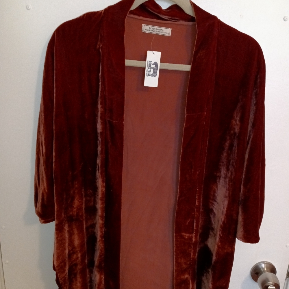 Velvet cardigan top